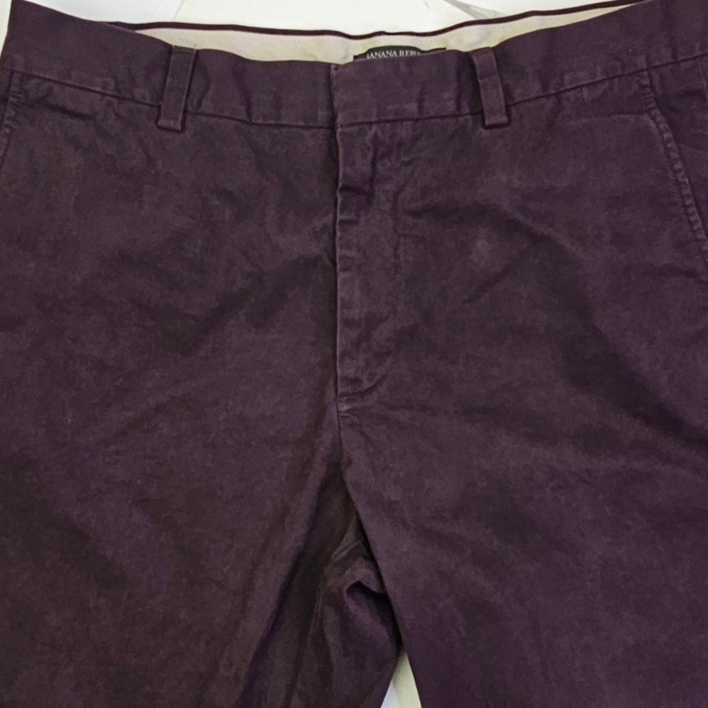 Banana Republic Chino Pants Mens 34x34 Slim Fit Burgundy Plum Cotton 969731 - Picture 8 of 13